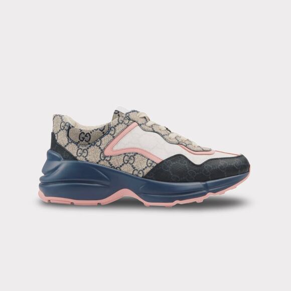 Gucci GG Supreme Mixed Fabric Rhyton Sneaker - Women’s 7 - Picture 1 of 7